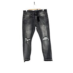 R13 Biker Boy Skinny Jeans Women's Size 29‎ Gray Distressed Ripped Made in Italy